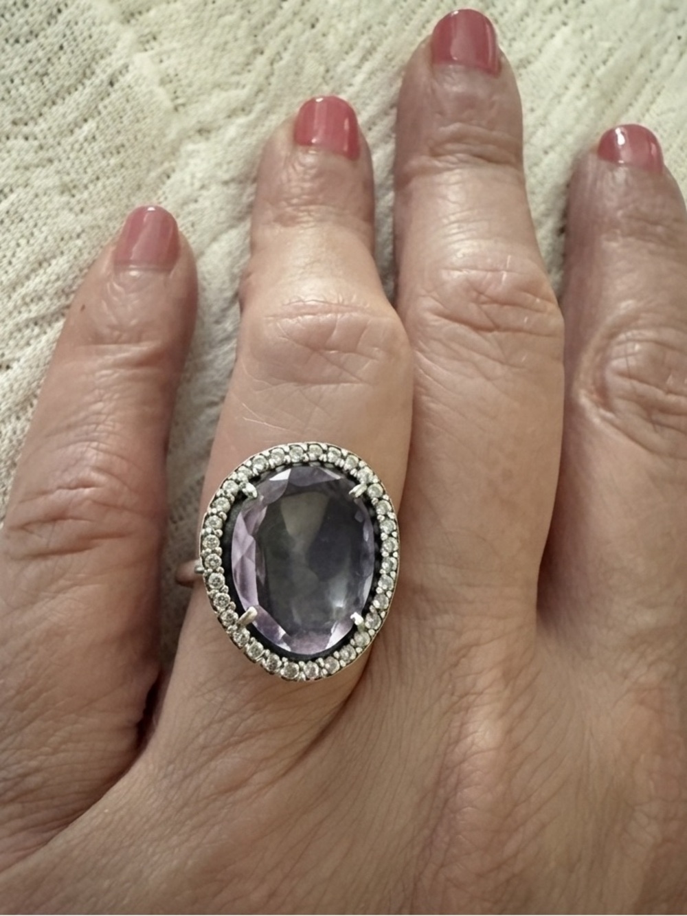 PANDORA Glamorous Legacy purple CZ RING Sterling silver 925 ALE 50 - 6 - Picture 7 of 7